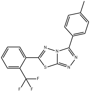 3-(4-methylphenyl)-6-[2-(trifluoromethyl)phenyl][1,2,4]triazolo[3,4-b][1,3,4]thiadiazole Struktur