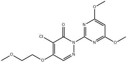 4-chloro-2-(4,6-dimethoxy-2-pyrimidinyl)-5-(2-methoxyethoxy)-3(2H)-pyridazinone Struktur