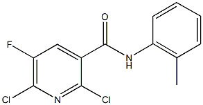 2,6-dichloro-5-fluoro-N-(2-methylphenyl)nicotinamide Struktur