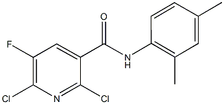 2,6-dichloro-N-(2,4-dimethylphenyl)-5-fluoronicotinamide Struktur