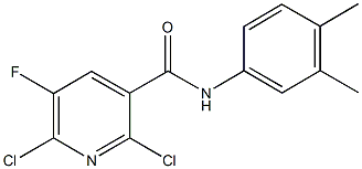 2,6-dichloro-N-(3,4-dimethylphenyl)-5-fluoronicotinamide Struktur