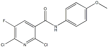 2,6-dichloro-5-fluoro-N-(4-methoxyphenyl)nicotinamide Struktur