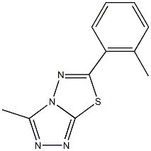 3-methyl-6-(2-methylphenyl)[1,2,4]triazolo[3,4-b][1,3,4]thiadiazole Struktur