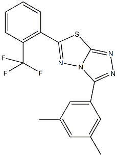 3-(3,5-dimethylphenyl)-6-[2-(trifluoromethyl)phenyl][1,2,4]triazolo[3,4-b][1,3,4]thiadiazole Struktur