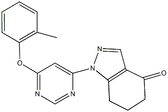 1-[6-(2-methylphenoxy)-4-pyrimidinyl]-1,5,6,7-tetrahydro-4H-indazol-4-one Struktur