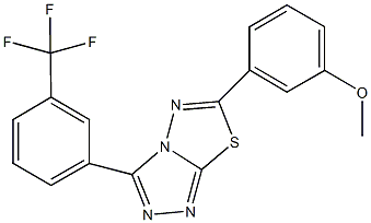 methyl 3-{3-[3-(trifluoromethyl)phenyl][1,2,4]triazolo[3,4-b][1,3,4]thiadiazol-6-yl}phenyl ether Struktur