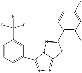 6-(2,4-dimethylphenyl)-3-[3-(trifluoromethyl)phenyl][1,2,4]triazolo[3,4-b][1,3,4]thiadiazole Struktur