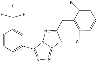 6-(2-chloro-6-fluorobenzyl)-3-[3-(trifluoromethyl)phenyl][1,2,4]triazolo[3,4-b][1,3,4]thiadiazole Struktur