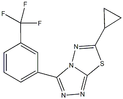 6-cyclopropyl-3-[3-(trifluoromethyl)phenyl][1,2,4]triazolo[3,4-b][1,3,4]thiadiazole Struktur