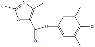 4-chloro-3,5-dimethylphenyl2-chloro-4-methyl-1,3-thiazole-5-carboxylate Struktur