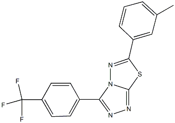 6-(3-methylphenyl)-3-[4-(trifluoromethyl)phenyl][1,2,4]triazolo[3,4-b][1,3,4]thiadiazole Struktur