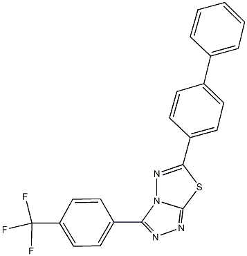 6-[1,1'-biphenyl]-4-yl-3-[4-(trifluoromethyl)phenyl][1,2,4]triazolo[3,4-b][1,3,4]thiadiazole Struktur