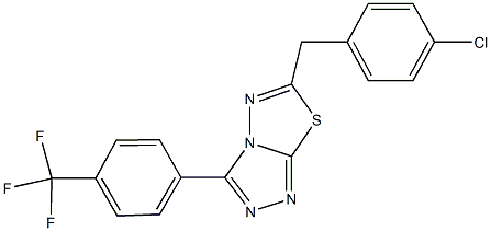 6-(4-chlorobenzyl)-3-[4-(trifluoromethyl)phenyl][1,2,4]triazolo[3,4-b][1,3,4]thiadiazole Struktur