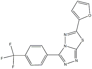 6-(2-furyl)-3-[4-(trifluoromethyl)phenyl][1,2,4]triazolo[3,4-b][1,3,4]thiadiazole Struktur