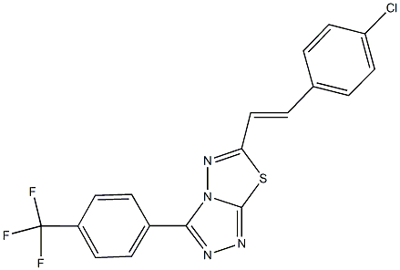 6-[2-(4-chlorophenyl)vinyl]-3-[4-(trifluoromethyl)phenyl][1,2,4]triazolo[3,4-b][1,3,4]thiadiazole Struktur