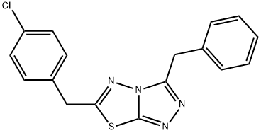 3-benzyl-6-(4-chlorobenzyl)[1,2,4]triazolo[3,4-b][1,3,4]thiadiazole Struktur