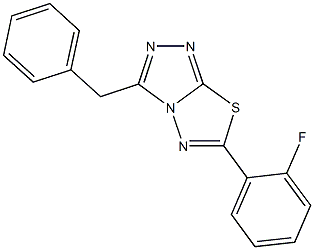 3-benzyl-6-(2-fluorophenyl)[1,2,4]triazolo[3,4-b][1,3,4]thiadiazole Struktur