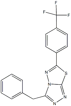 3-benzyl-6-[4-(trifluoromethyl)phenyl][1,2,4]triazolo[3,4-b][1,3,4]thiadiazole Struktur