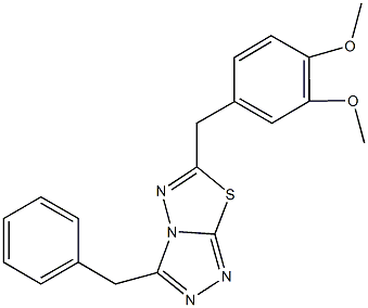 3-benzyl-6-(3,4-dimethoxybenzyl)[1,2,4]triazolo[3,4-b][1,3,4]thiadiazole Struktur