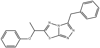 3-benzyl-6-(1-phenoxyethyl)[1,2,4]triazolo[3,4-b][1,3,4]thiadiazole Struktur