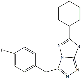 6-cyclohexyl-3-(4-fluorobenzyl)[1,2,4]triazolo[3,4-b][1,3,4]thiadiazole Struktur