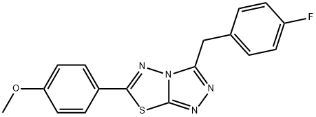 4-[3-(4-fluorobenzyl)[1,2,4]triazolo[3,4-b][1,3,4]thiadiazol-6-yl]phenyl methyl ether Struktur