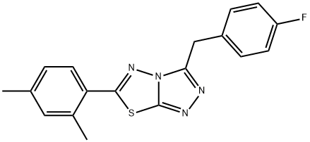 6-(2,4-dimethylphenyl)-3-(4-fluorobenzyl)[1,2,4]triazolo[3,4-b][1,3,4]thiadiazole Struktur