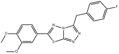 6-(3,4-dimethoxyphenyl)-3-(4-fluorobenzyl)[1,2,4]triazolo[3,4-b][1,3,4]thiadiazole Struktur