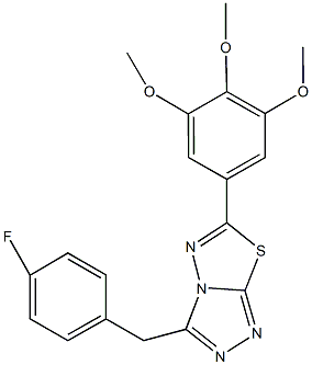 3-(4-fluorobenzyl)-6-(3,4,5-trimethoxyphenyl)[1,2,4]triazolo[3,4-b][1,3,4]thiadiazole Struktur