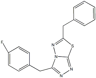 6-benzyl-3-(4-fluorobenzyl)[1,2,4]triazolo[3,4-b][1,3,4]thiadiazole Struktur