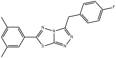 6-(3,5-dimethylphenyl)-3-(4-fluorobenzyl)[1,2,4]triazolo[3,4-b][1,3,4]thiadiazole Struktur