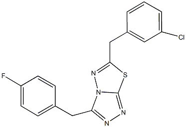 6-(3-chlorobenzyl)-3-(4-fluorobenzyl)[1,2,4]triazolo[3,4-b][1,3,4]thiadiazole Struktur