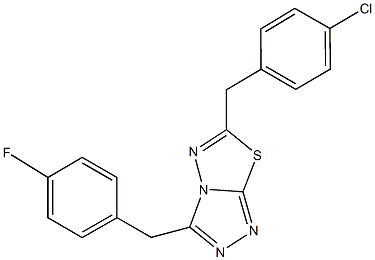 6-(4-chlorobenzyl)-3-(4-fluorobenzyl)[1,2,4]triazolo[3,4-b][1,3,4]thiadiazole Struktur