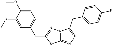 6-(3,4-dimethoxybenzyl)-3-(4-fluorobenzyl)[1,2,4]triazolo[3,4-b][1,3,4]thiadiazole Struktur