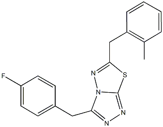 3-(4-fluorobenzyl)-6-(2-methylbenzyl)[1,2,4]triazolo[3,4-b][1,3,4]thiadiazole Struktur