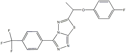 6-[1-(4-fluorophenoxy)ethyl]-3-[4-(trifluoromethyl)phenyl][1,2,4]triazolo[3,4-b][1,3,4]thiadiazole Struktur