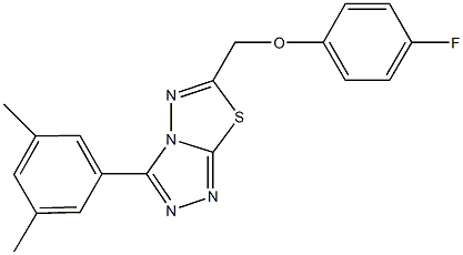 3-(3,5-dimethylphenyl)-6-[(4-fluorophenoxy)methyl][1,2,4]triazolo[3,4-b][1,3,4]thiadiazole Struktur