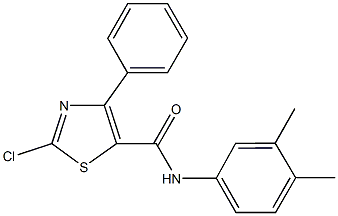 2-chloro-N-(3,4-dimethylphenyl)-4-phenyl-1,3-thiazole-5-carboxamide Struktur