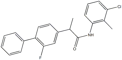 N-(3-chloro-2-methylphenyl)-2-(2-fluoro[1,1'-biphenyl]-4-yl)propanamide Struktur