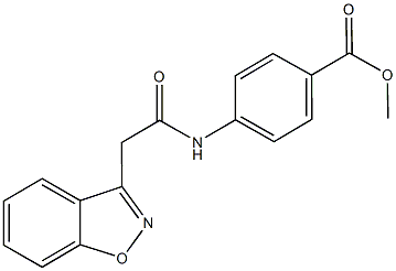 methyl 4-[(1,2-benzisoxazol-3-ylacetyl)amino]benzoate Struktur