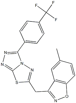 5-methyl-3-({3-[4-(trifluoromethyl)phenyl][1,2,4]triazolo[3,4-b][1,3,4]thiadiazol-6-yl}methyl)-1,2-benzisoxazole Struktur