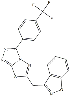 3-({3-[4-(trifluoromethyl)phenyl][1,2,4]triazolo[3,4-b][1,3,4]thiadiazol-6-yl}methyl)-1,2-benzisoxazole Struktur