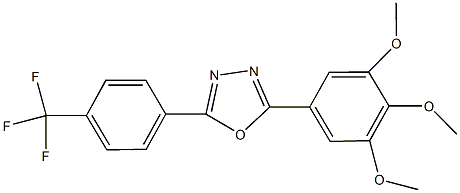 2-[4-(trifluoromethyl)phenyl]-5-(3,4,5-trimethoxyphenyl)-1,3,4-oxadiazole Struktur