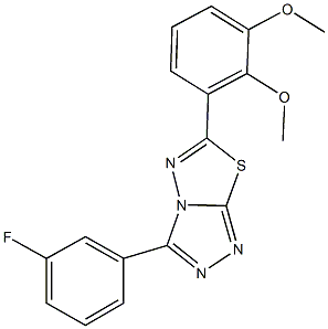 6-(2,3-dimethoxyphenyl)-3-(3-fluorophenyl)[1,2,4]triazolo[3,4-b][1,3,4]thiadiazole Struktur