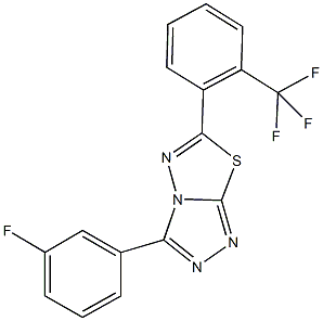 3-(3-fluorophenyl)-6-[2-(trifluoromethyl)phenyl][1,2,4]triazolo[3,4-b][1,3,4]thiadiazole Struktur