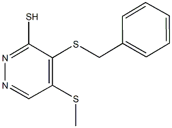 4-(benzylsulfanyl)-5-(methylsulfanyl)-3-pyridazinyl hydrosulfide Struktur