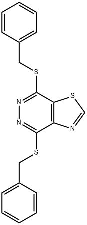 4,7-bis(benzylsulfanyl)[1,3]thiazolo[4,5-d]pyridazine Struktur