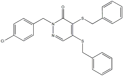 4,5-bis(benzylsulfanyl)-2-(4-chlorobenzyl)-3(2H)-pyridazinone Struktur