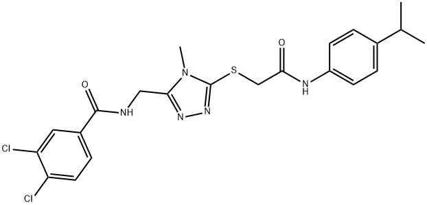 3,4-dichloro-N-[(5-{[2-(4-isopropylanilino)-2-oxoethyl]thio}-4-methyl-4H-1,2,4-triazol-3-yl)methyl]benzamide Struktur