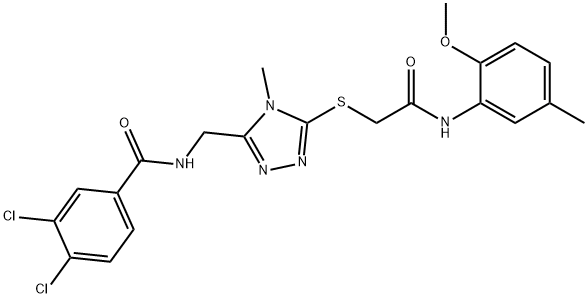 3,4-dichloro-N-[(5-{[2-(2-methoxy-5-methylanilino)-2-oxoethyl]thio}-4-methyl-4H-1,2,4-triazol-3-yl)methyl]benzamide Struktur